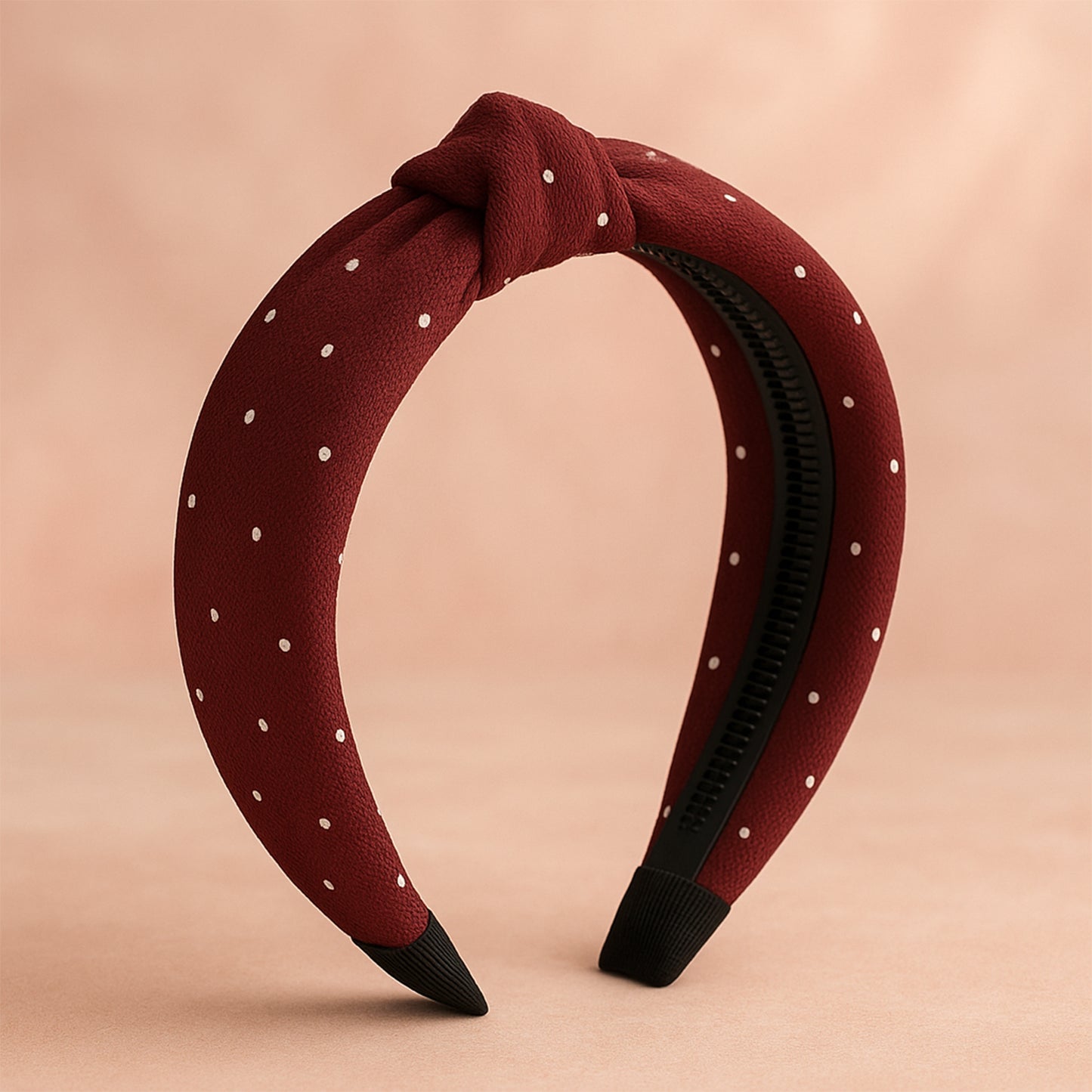 Womens Polka Dot Fabric Knot Hairband Stylish Comfortable (1 Pc)