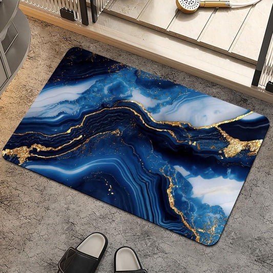 5D Multicolor Marble Print Mat – Non-Slip Rubber Mat for Home Use