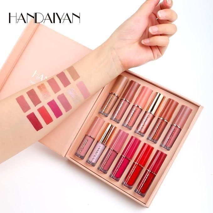 Velvet Matte Liquid Lipstick Set – 12 Pcs Long-Lasting Multicolor Pack