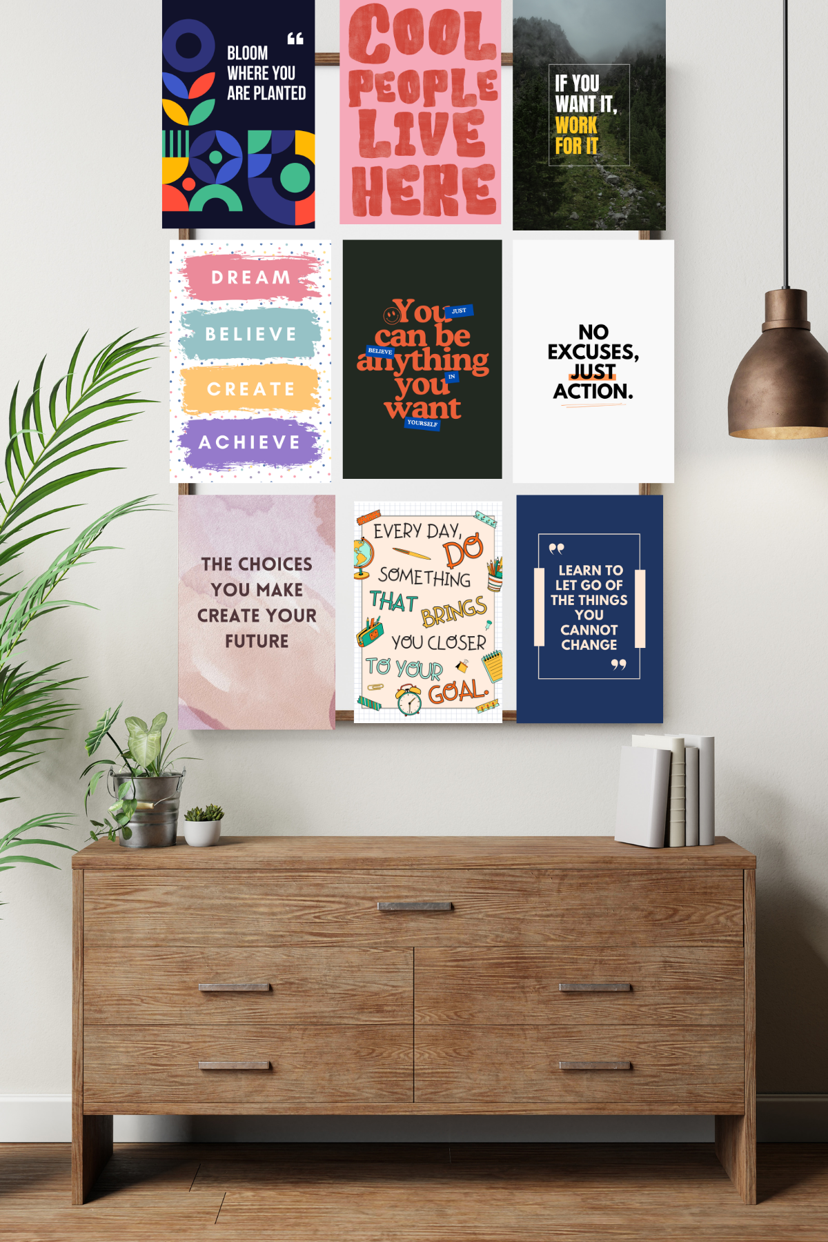 20 Motivational Digital Posters – Printable Wall Art Bundle – Instant Download (₹50)