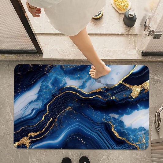5D Multicolor Marble Print Mat – Non-Slip Rubber Mat for Home Use