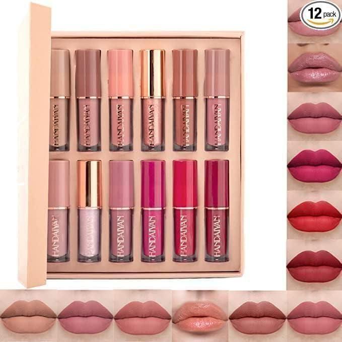 Velvet Matte Liquid Lipstick Set – 12 Pcs Long-Lasting Multicolor Pack