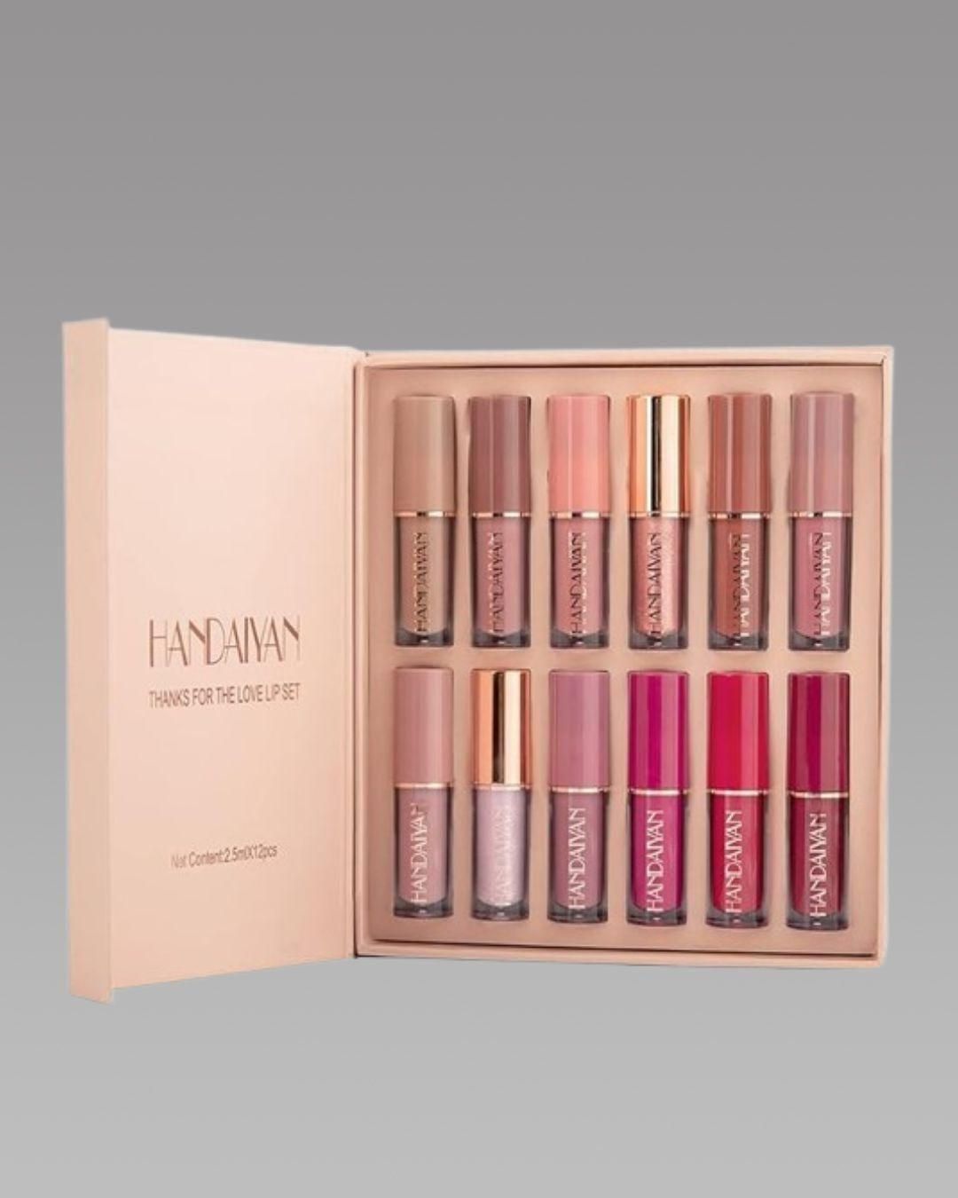 Velvet Matte Liquid Lipstick Set – 12 Pcs Long-Lasting Multicolor Pack