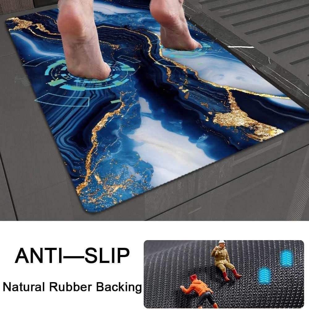 5D Multicolor Marble Print Mat – Non-Slip Rubber Mat for Home Use