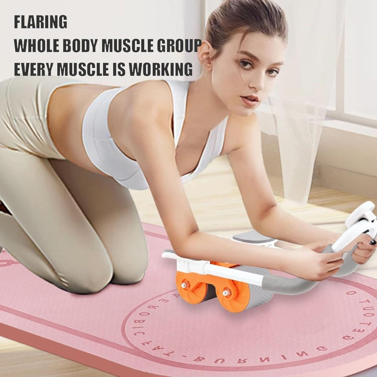 Abdominal Exercise Roller – Automatic Rebound Workout Wheel with Built-In Timer