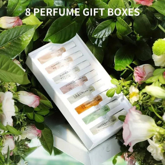 8 Perfumes Gift Box – Long-Lasting Women's Spray Perfume Set (Oriental, Floral, Citrus & Woody Scents)