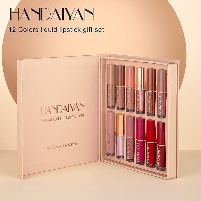 Velvet Matte Liquid Lipstick Set – 12 Pcs Long-Lasting Multicolor Pack