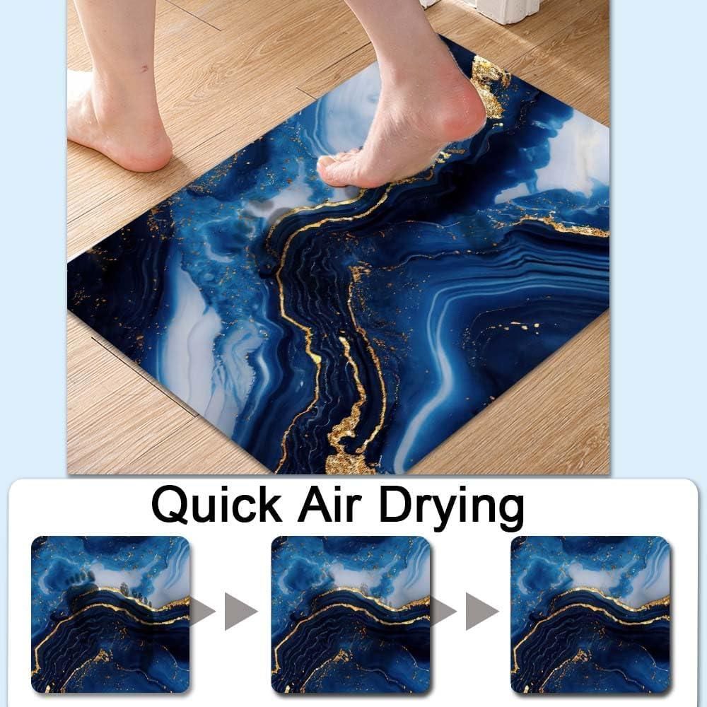 5D Multicolor Marble Print Mat – Non-Slip Rubber Mat for Home Use