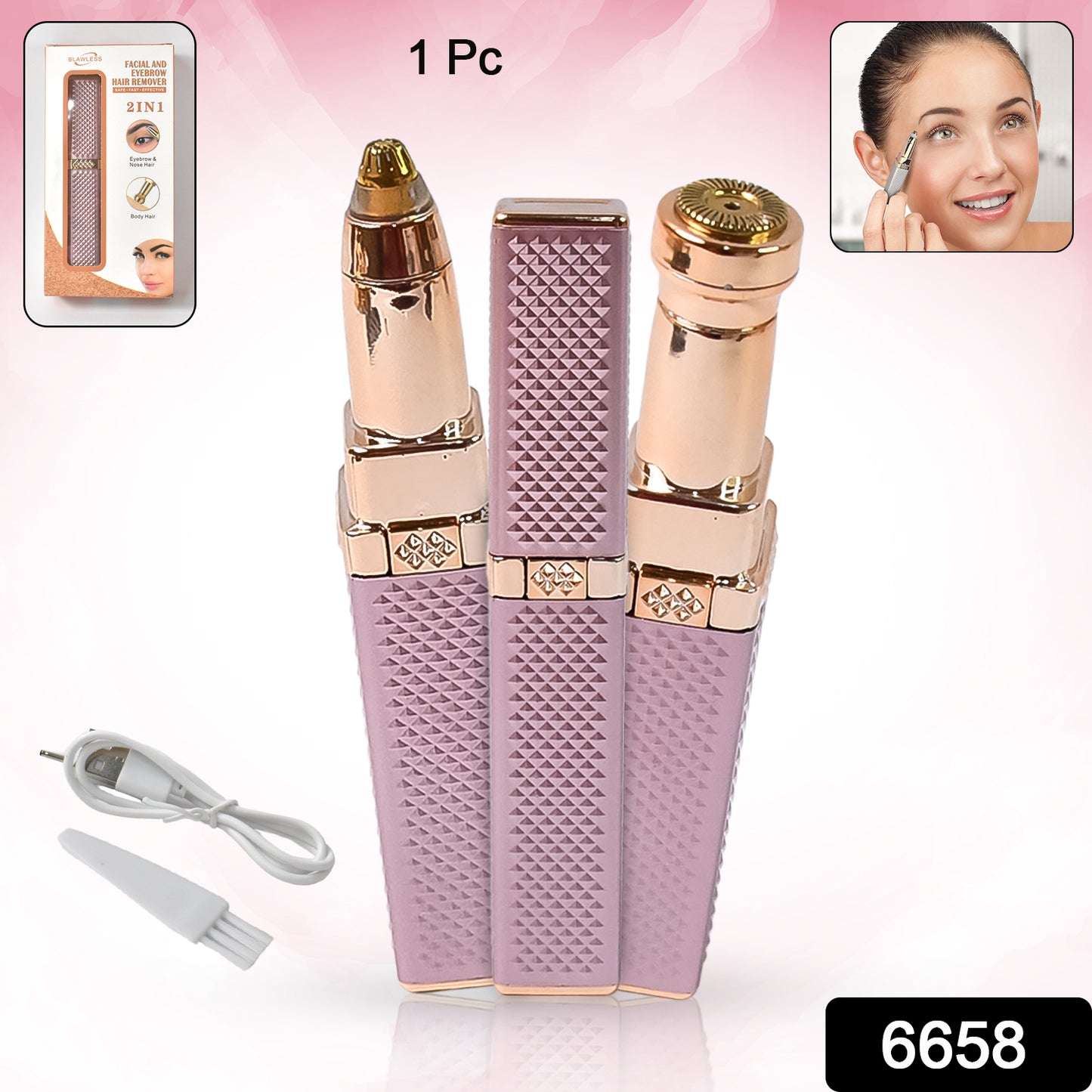2-in-1 Eyebrow Razor Painless Hair Shaver (1 Pc)