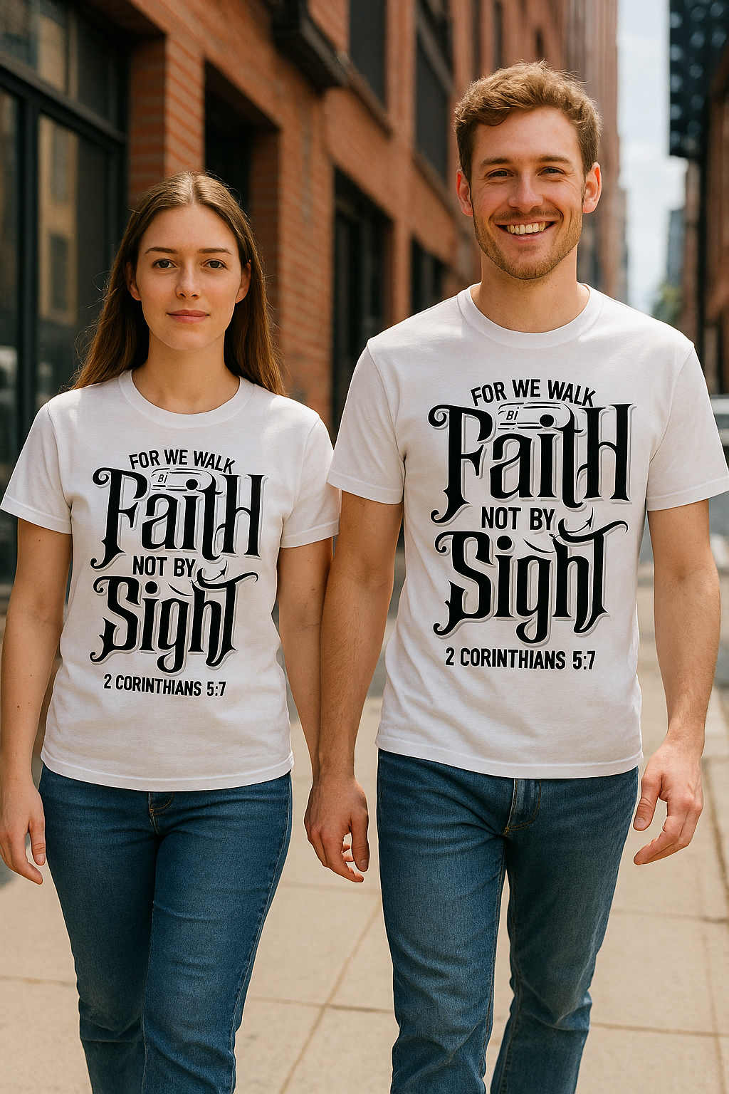 Faith Not By Sight Christian T-Shirt – 2 Corinthians 5:7 Scripture Tee (100% Cotton, Unisex)