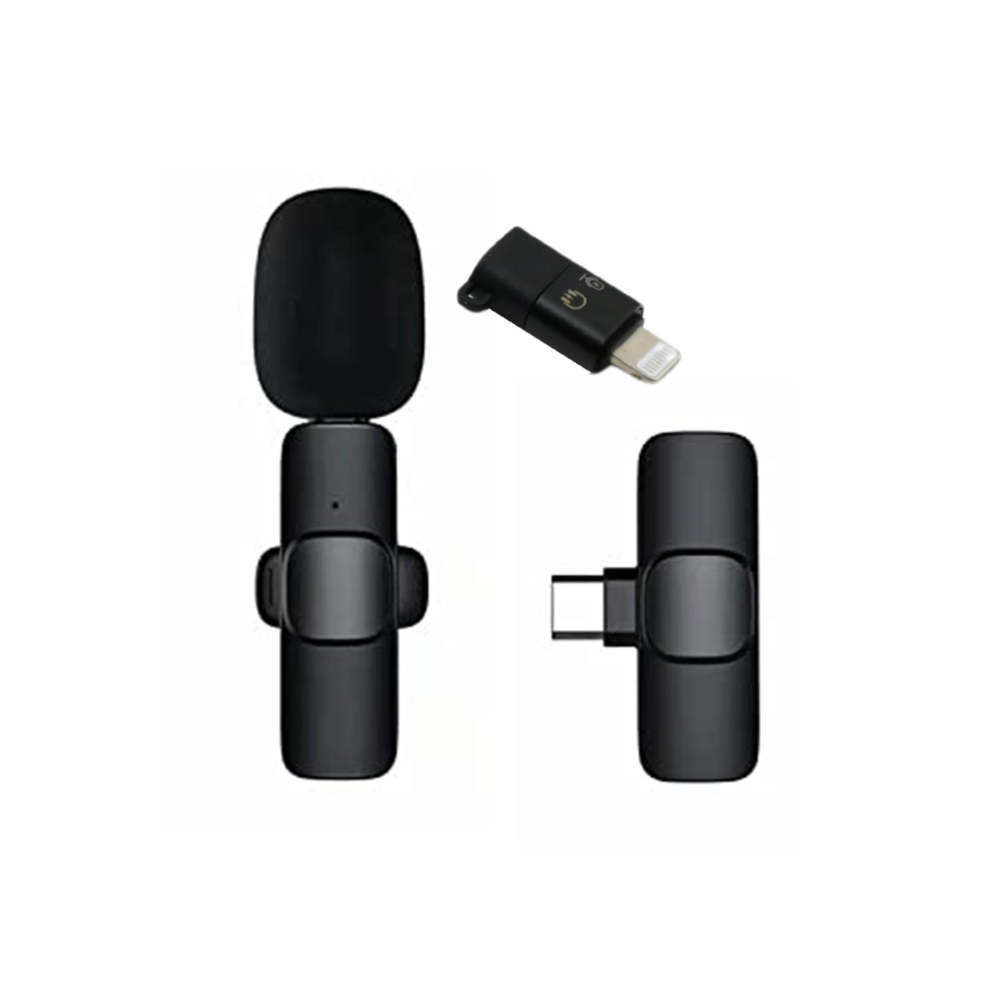 Intelligent Noise Cancelling Live Streaming Clip On Microphone For Type-c For Iphone With Charging Mini Wireless Lapel Collar Microphone