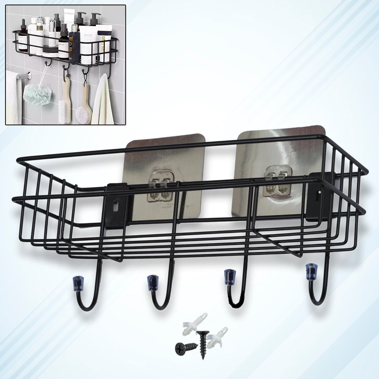 3 In 1 Shower Shelf Rack For Storing And Holding Various Household Stuffs And Items Etc.
