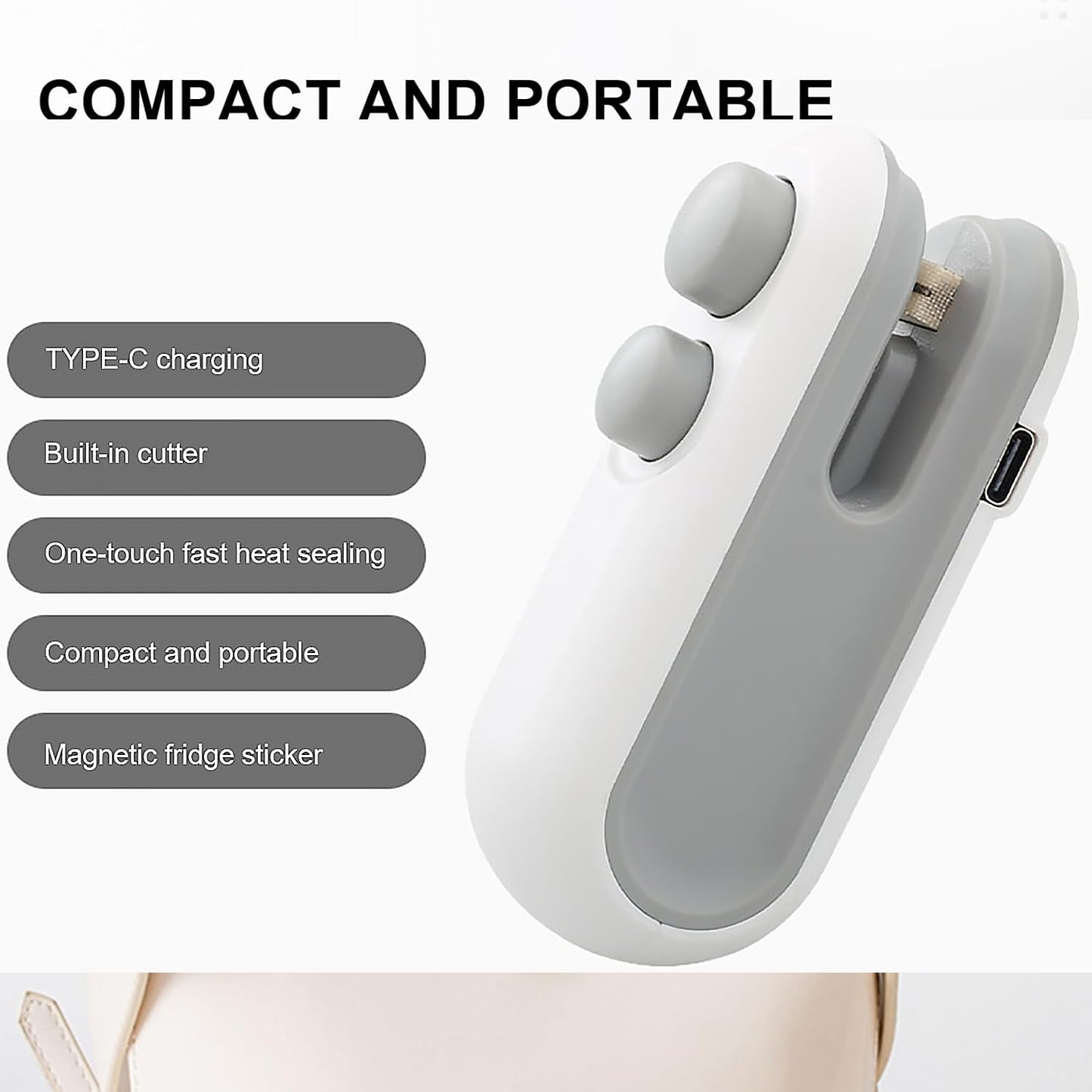 Portable Mini Sealing Machine Handheld Packet Sealer for Food, Snacks, Chips, Fresh Storage, Plastic Bag Sealing Machine, Multicolor