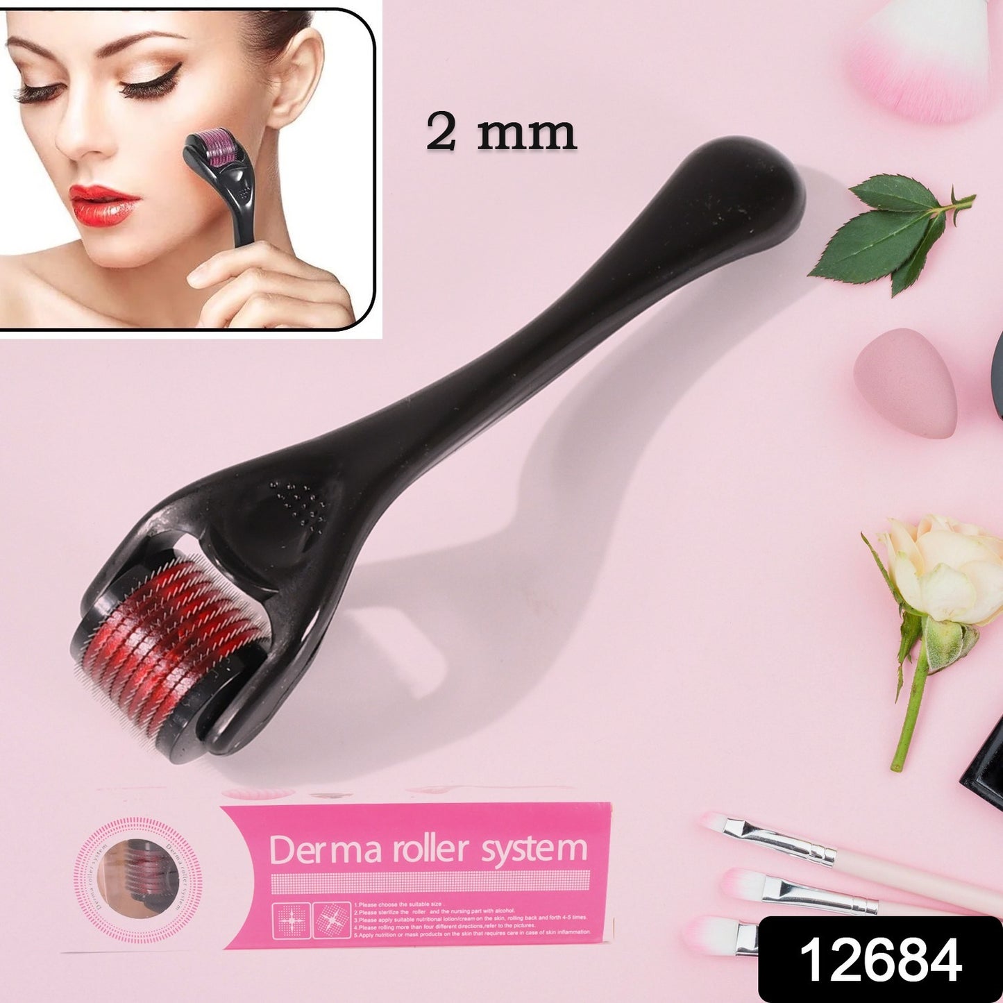 Derma Roller Anti Ageing And Facial Scrubs Polishes Scar Removal Hair Regrowth (2 Mm)