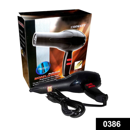 1500 Watts Professional Hair Dryer 2888 (Black)
