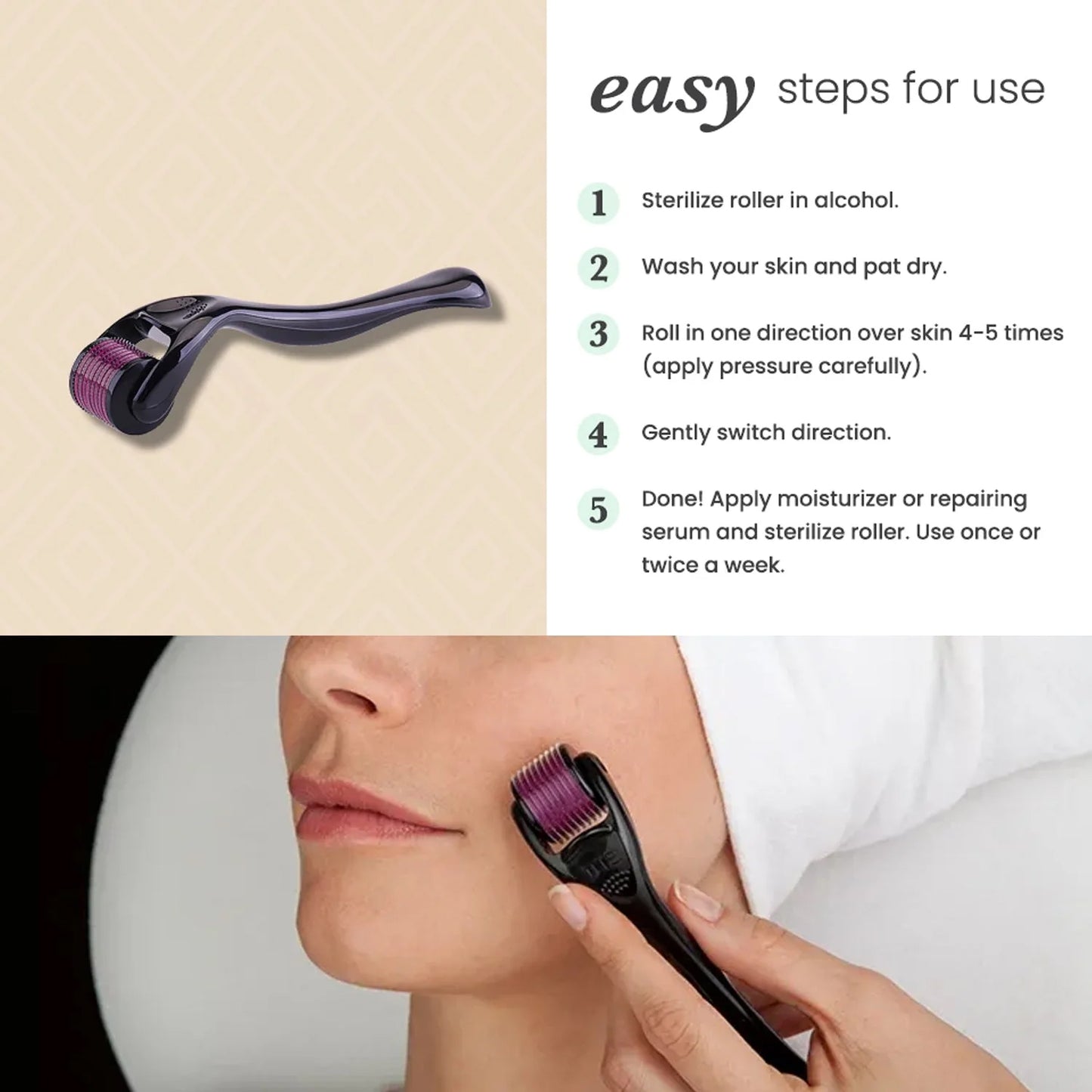 Derma Roller Anti Ageing And Facial Scrubs Polishes Scar Removal Hair Regrowth (2 Mm)