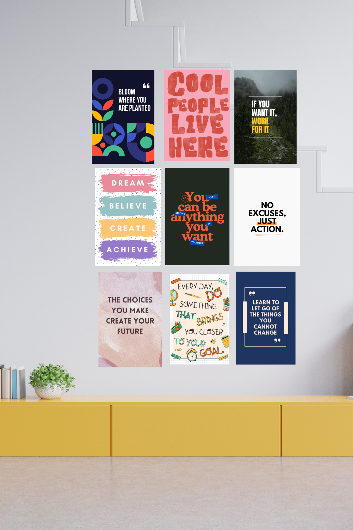 20 Motivational Digital Posters – Printable Wall Art Bundle – Instant Download (₹50)