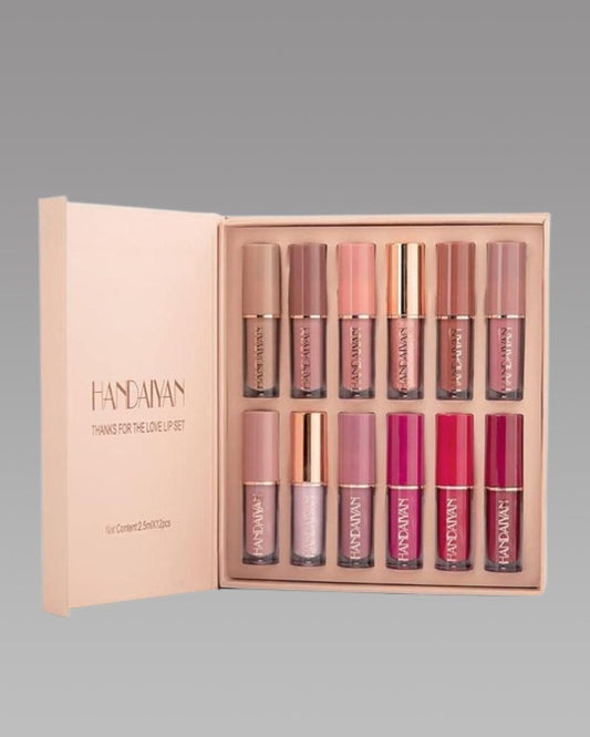Velvet Matte Liquid Lipstick Set – 12 Pcs Long-Lasting Multicolor Pack
