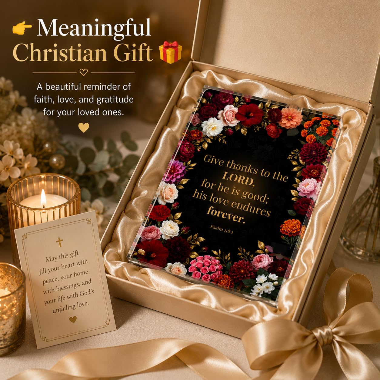 Christian Acrylic Desk Plaque – Bible Verse Display – Modern Acrylic Stand Frame for Home Office Decor, Faith Gift for Women Men