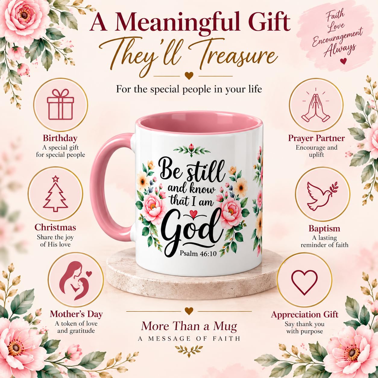Grace & Blessings Christian Bible Verse Ceramic Coffee Mug