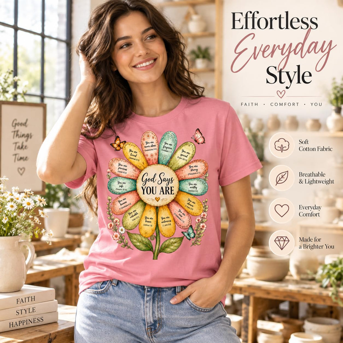 God Says You are Christian T-Shirt for Women | 100% Cotton