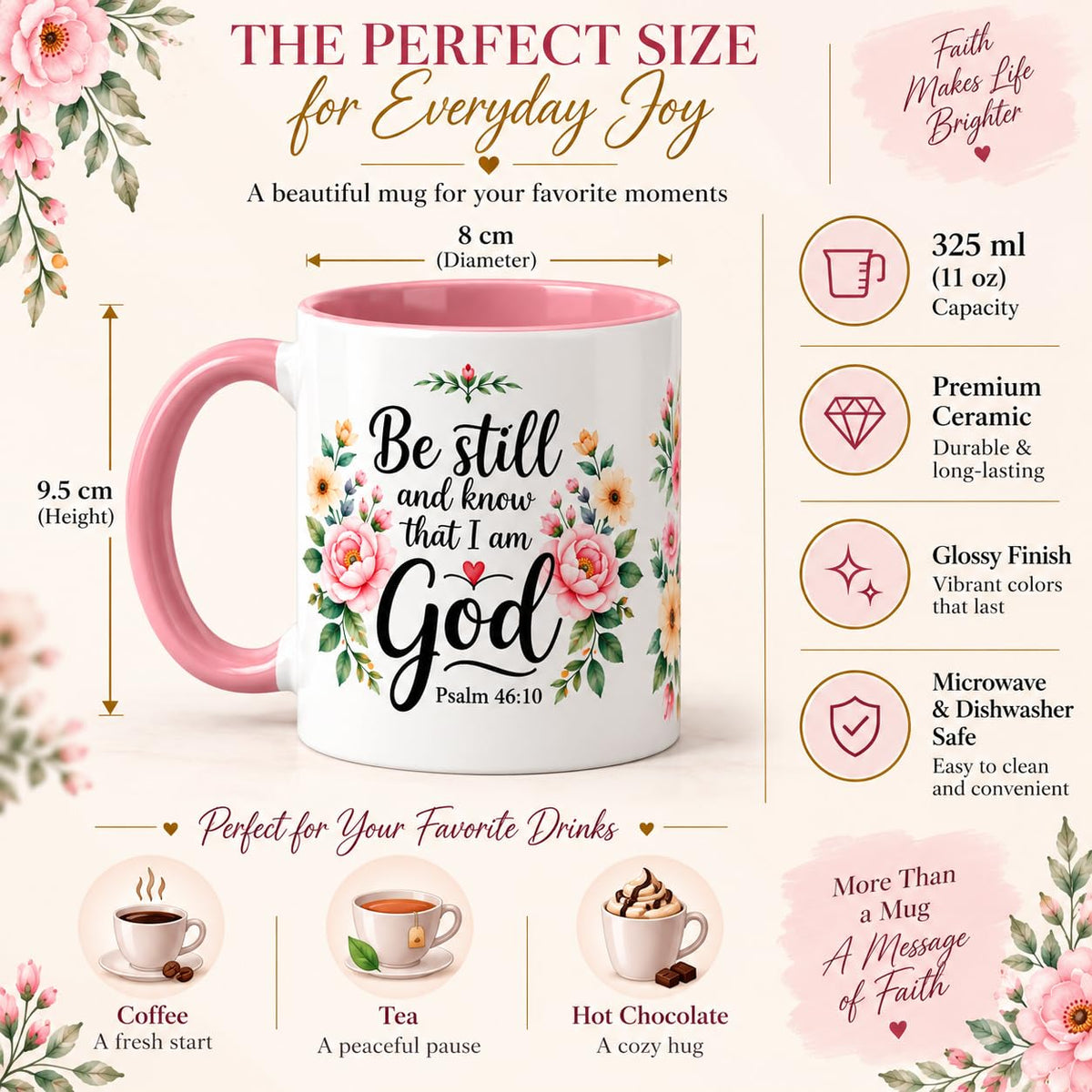 Grace & Blessings Christian Bible Verse Ceramic Coffee Mug