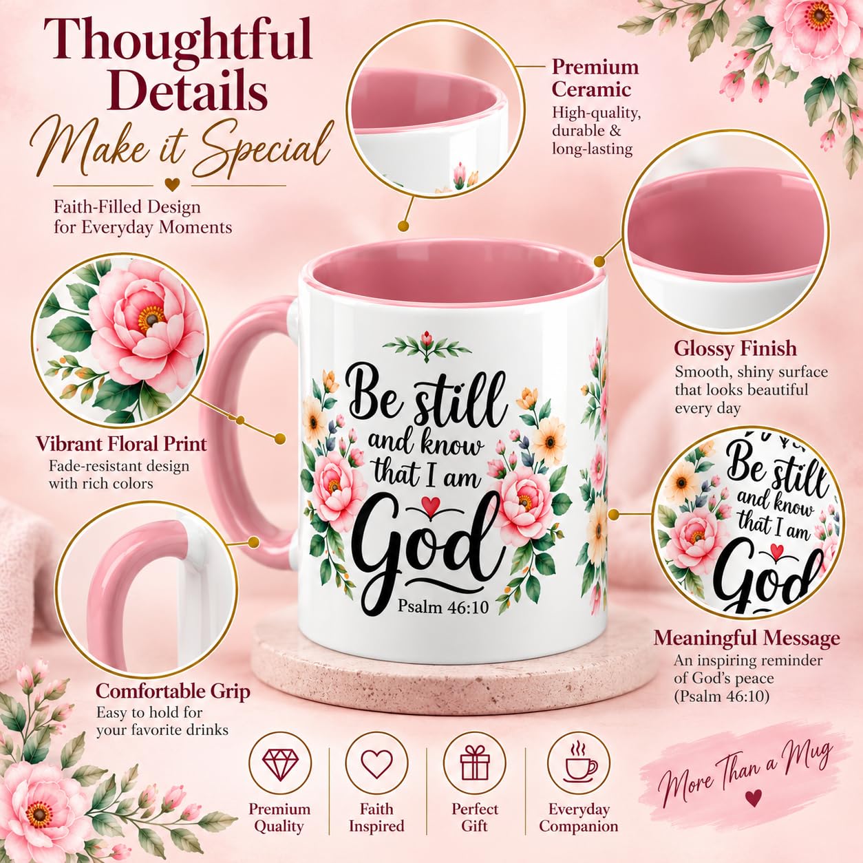 Grace & Blessings Christian Bible Verse Ceramic Coffee Mug