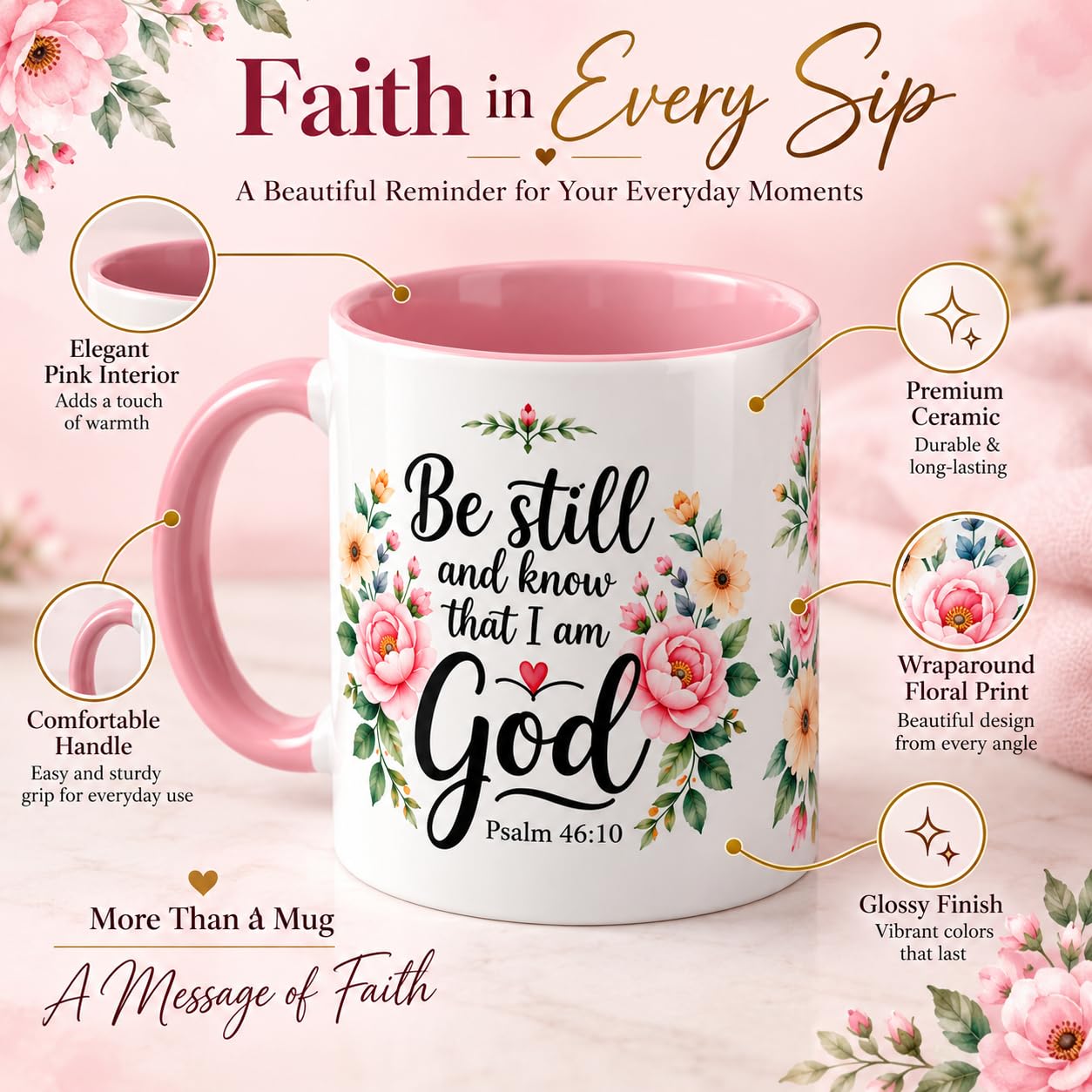 Grace & Blessings Christian Bible Verse Ceramic Coffee Mug