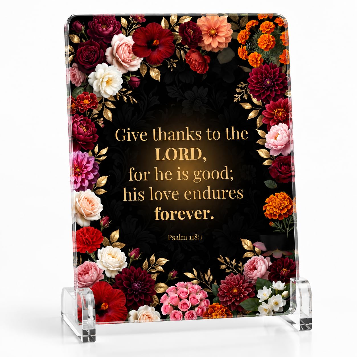 Christian Acrylic Desk Plaque – Bible Verse Display – Modern Acrylic Stand Frame for Home Office Decor, Faith Gift for Women Men