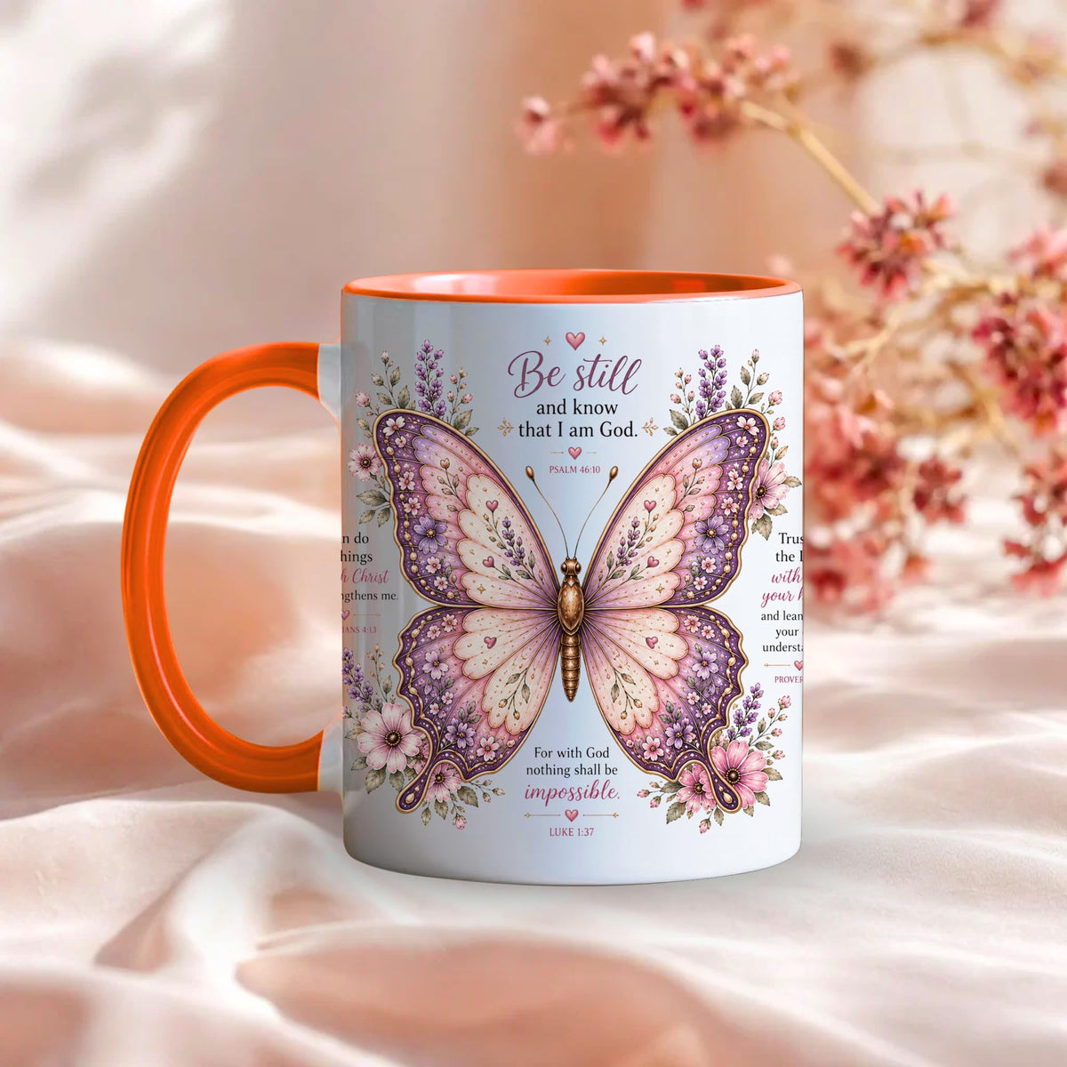 Grace & Blessings Christian Bible Verse Ceramic Coffee Mug |Blue
