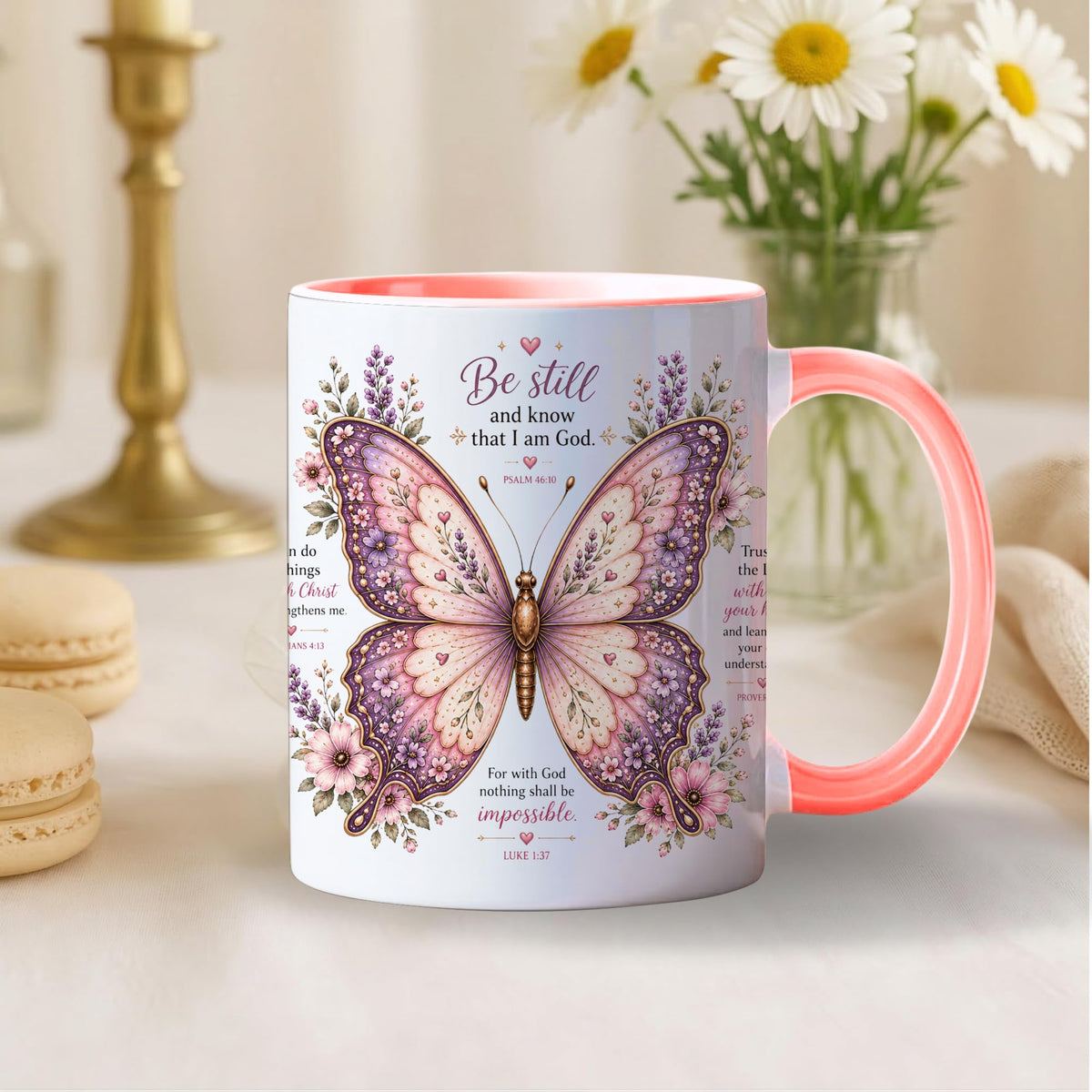 Grace & Blessings Christian Bible Verse Ceramic Coffee Mug |Blue