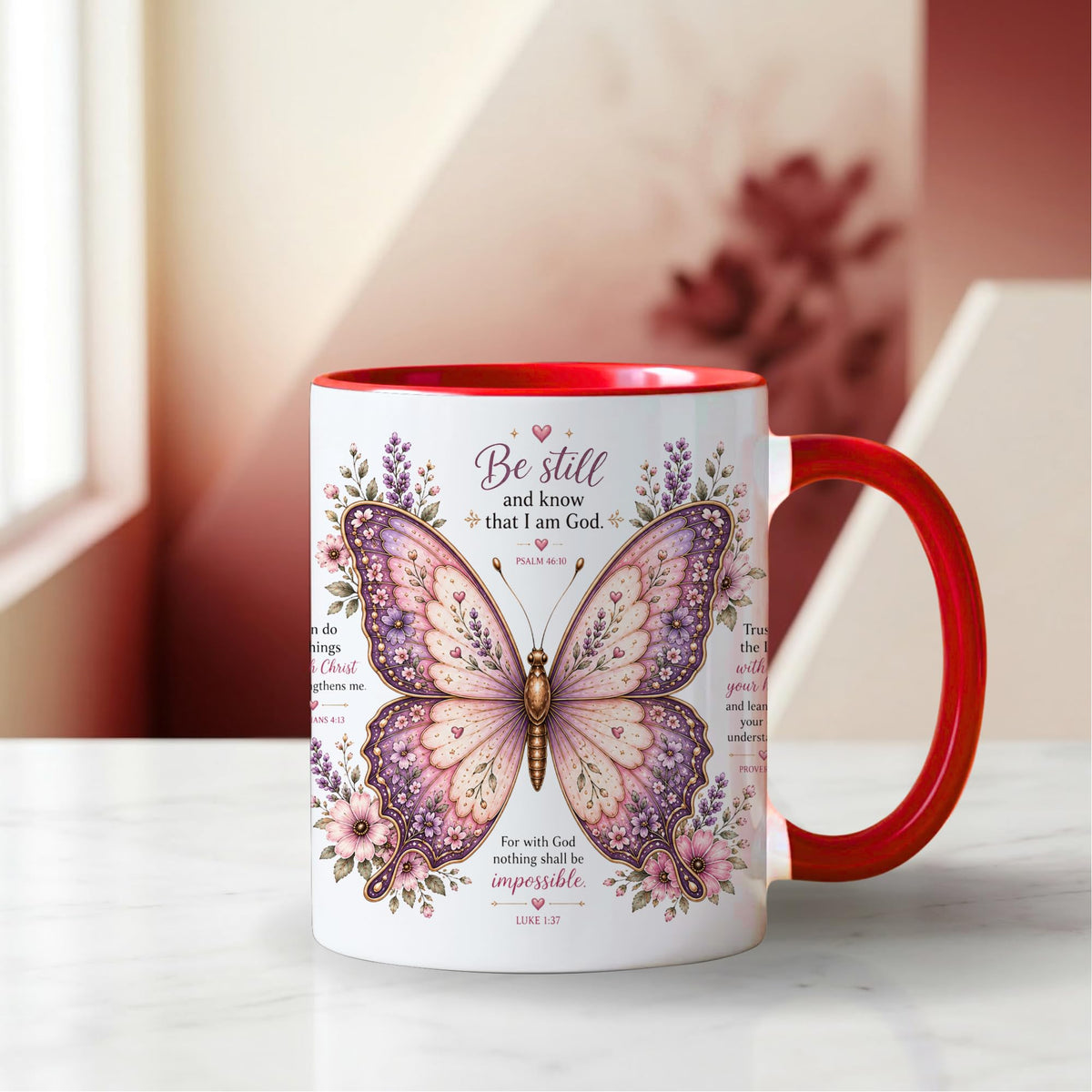 Grace & Blessings Christian Bible Verse Ceramic Coffee Mug |Blue