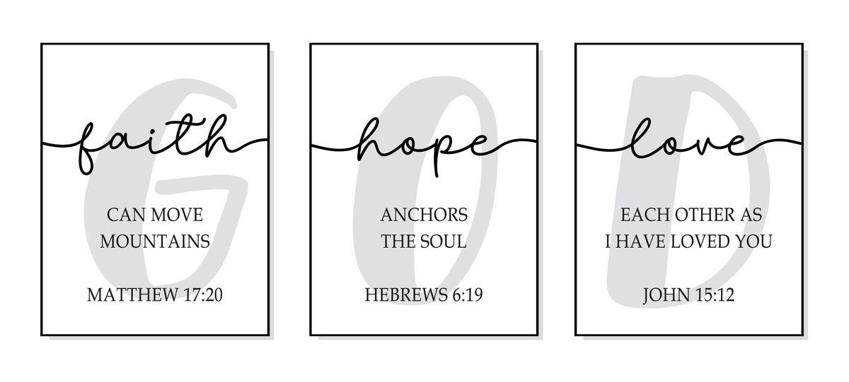 Bible Verse Wall Frame – Jesus Quotes Sticker Poster – Christian Home Décor (A3 & A4 Sizes, Pack of 3)