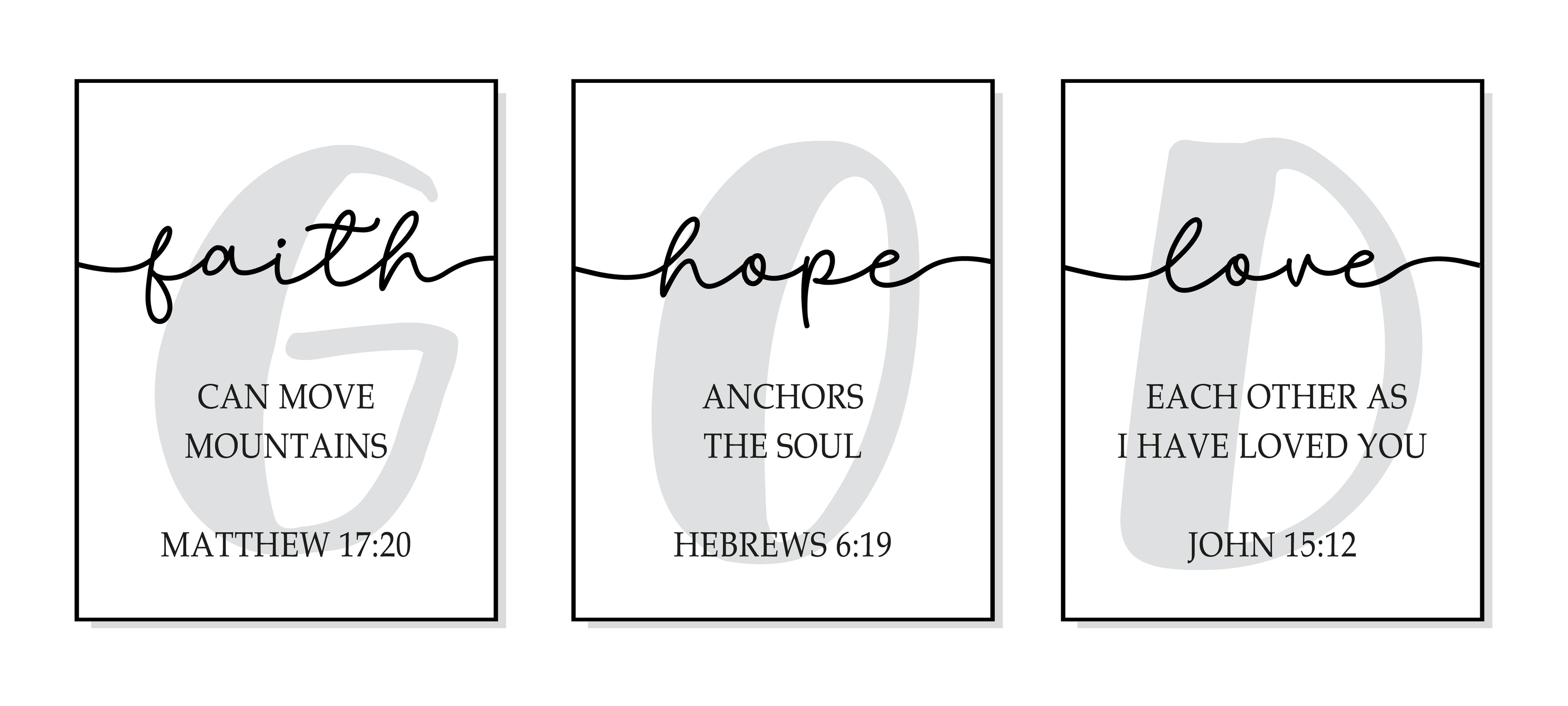 Bible Verse Wall Frame – Jesus Quotes Sticker Poster – Christian Home Décor (A3 & A4 Sizes, Pack of 3)