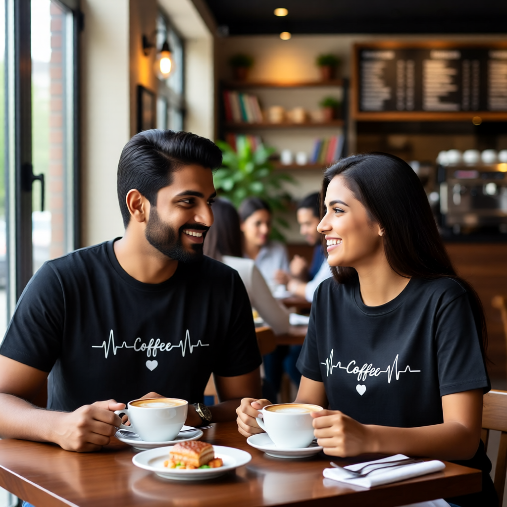 Coffee Heartbeat Graphic T-Shirt - Caffeine Lifeline Unisex Tee