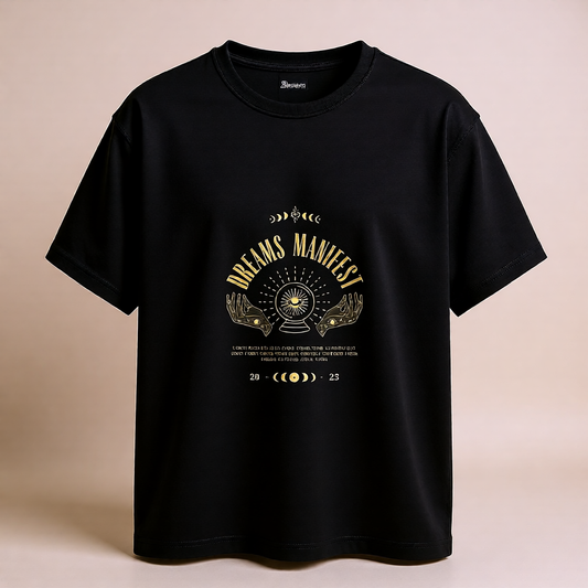 Dreams Manifest Black Gold T-Shirt | Premium Aesthetic Tee
