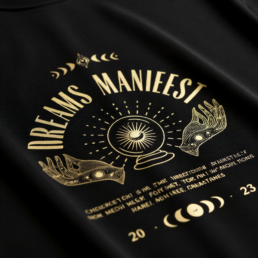 Dreams Manifest Black Gold T-Shirt | Premium Aesthetic Tee