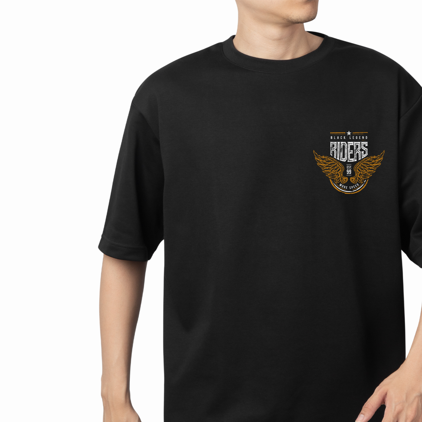 Black Legend Riders T-Shirt - Dual-Print Vintage Biker Unisex Tee