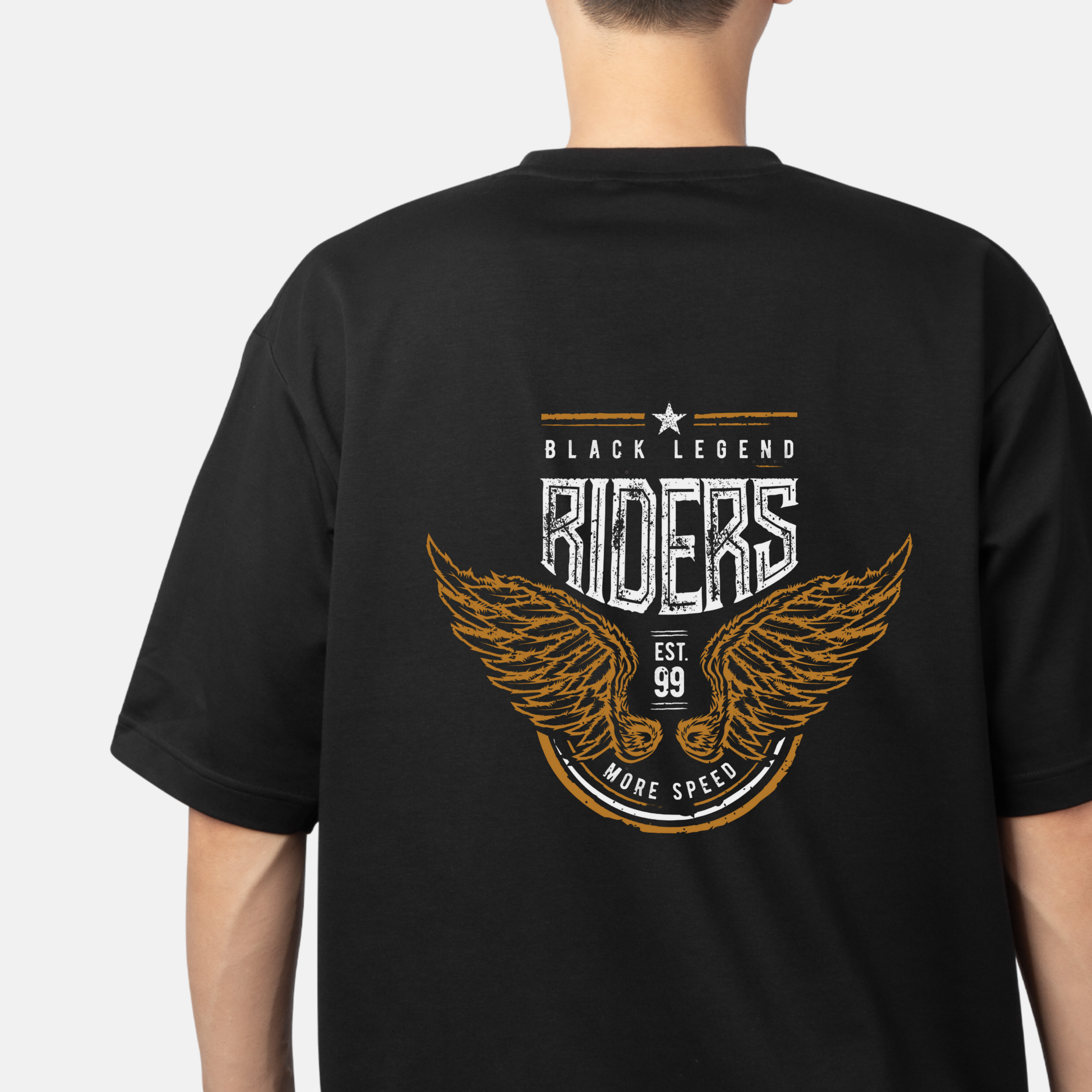 Black Legend Riders T-Shirt - Dual-Print Vintage Biker Unisex Tee