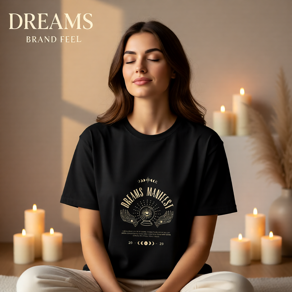 Dreams Manifest Black Gold T-Shirt | Premium Aesthetic Tee
